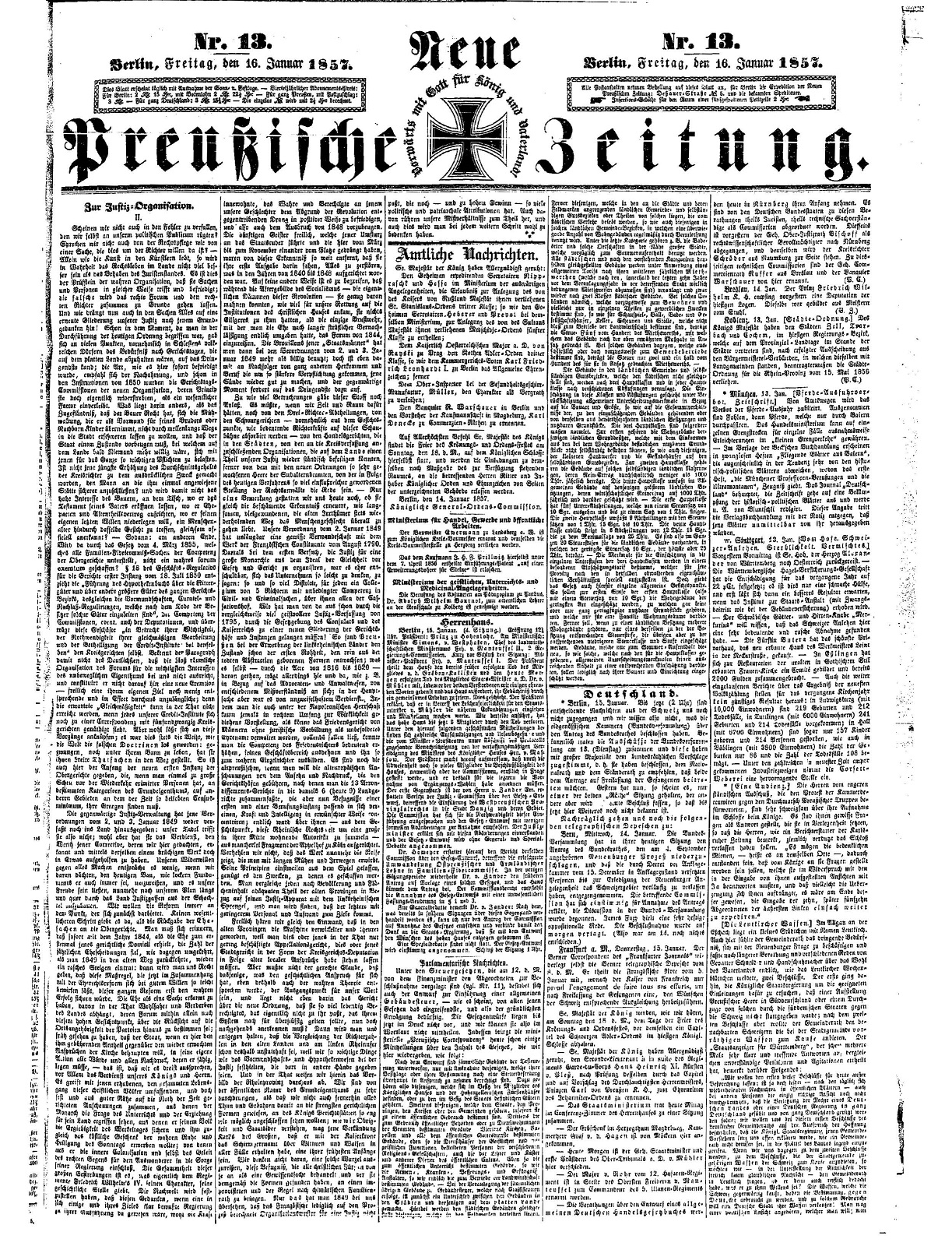 Neue Preuische Zeitung 1857