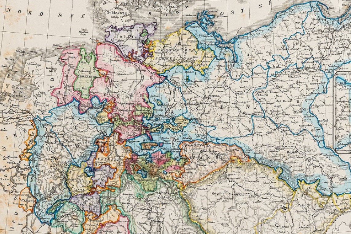 Karte Deutscher Bund 1859 Ausschnitt
